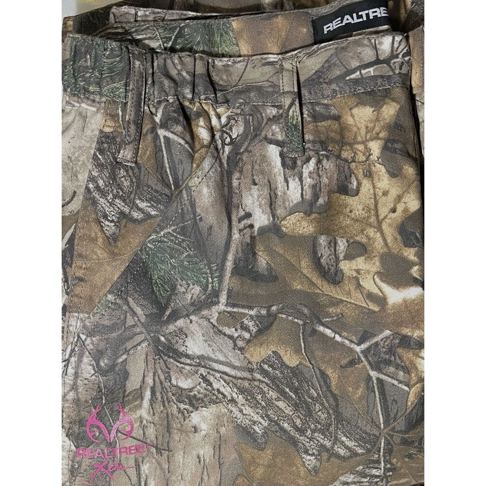 REALTREE Xtra Camo Cargo Pants Elastic Side Waistband Trail Hunting Ladies Large